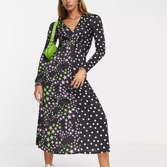 ASOS Dresses & Skirts - Stars and dots long sleeve maxi dress